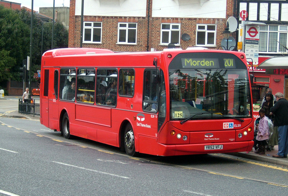 Route 201, East Thames Buses, ELS9, YR52VFJ, Mitcham