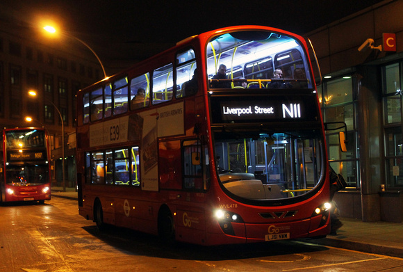 Route N11, Go Ahead London, WVL478, LJ61NWM, Hammersmith