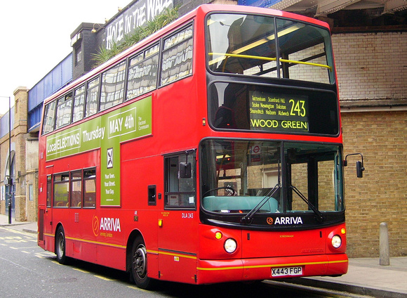 Route 243, Arriva London, DLA243, X443FGP, Waterloo