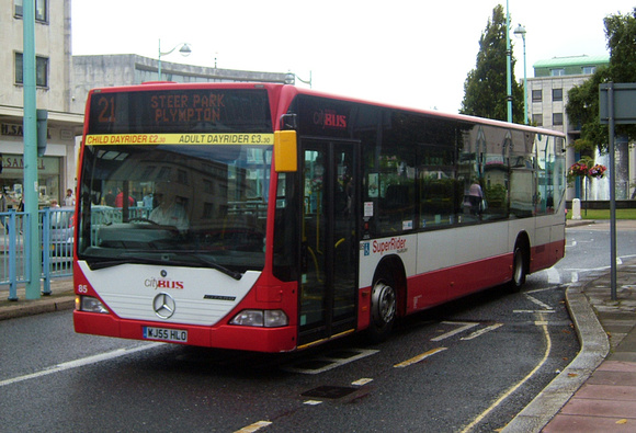 Route 21, Plymouth Citybus 85, WJ55HLO, Plymouth