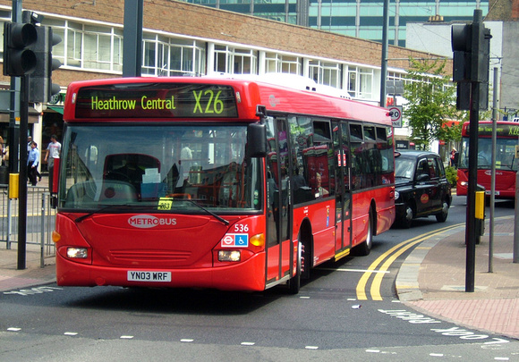 Route X26, Metrobus 536, YN03WRF, Croydon