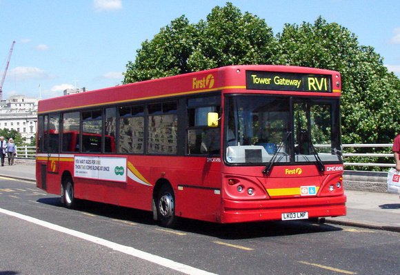 Route RV1, First London, DMC41496, LK03LMF, Waterloo Bridge