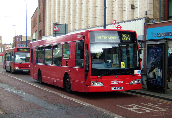 Route 284, Metrobus 605, YM55SWY, Lewisham