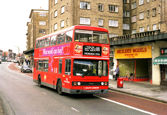Route 118, South London Buses, T1026, A626THV, Streatham