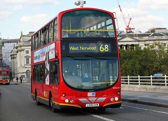 Route 68, London Central, WVL251, LX06EAW, Waterloo