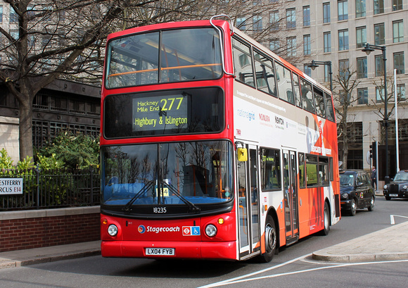 Route 277, Stagecoach London 18235, LX04FYB, Westferry Circus