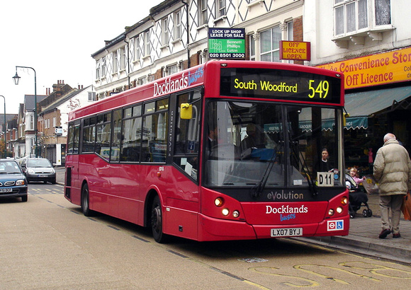 Route 549, Docklands Buses, LX07BYJ, South Woodford