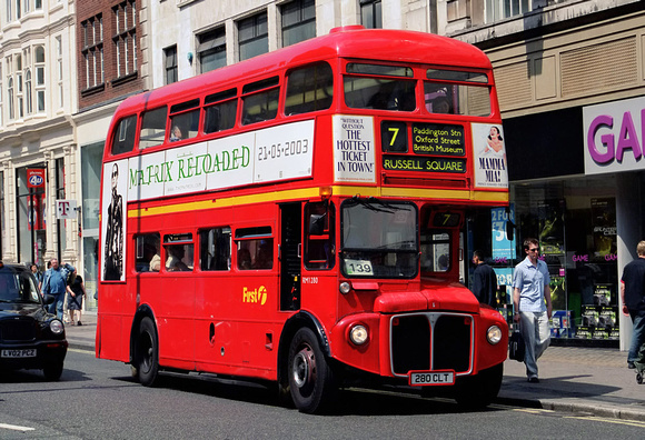 Route 7, First London, RM1280, 280CLT, Oxford Street