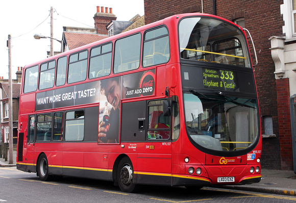 Route 333, Go Ahead London, WVL107, LX03EXZ, Tooting Broadway
