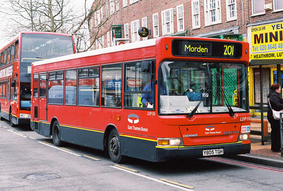 Route 201, East Thames Buses, LDP150, Y805TGH, Morden