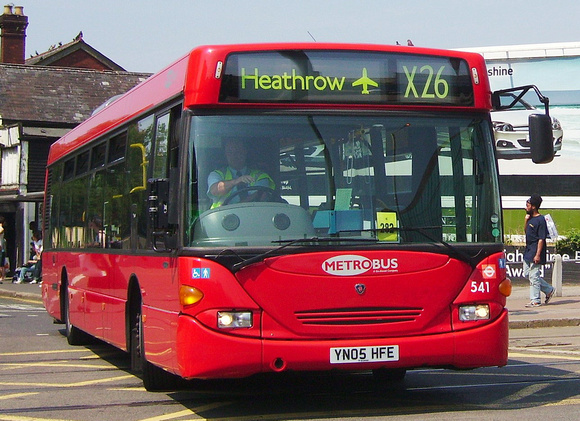 Route X26, Metrobus 541, YN05HFE, Croydon