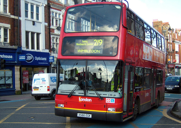 Route 219, London General, PVL166, X566EGK, Tooting