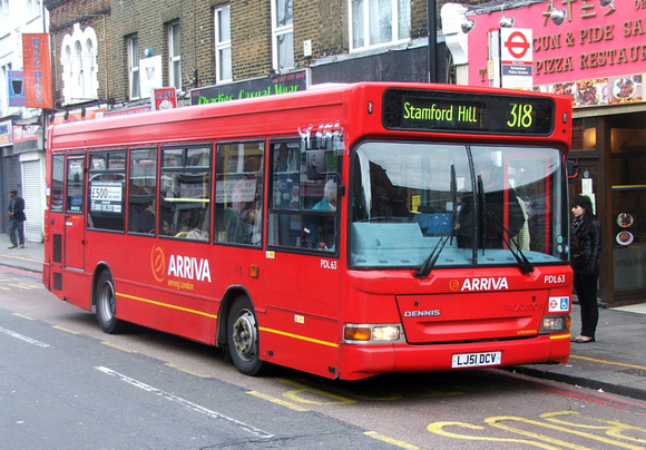 Route 318, Arriva London, PDL63, LJ51DCV, Tottenham