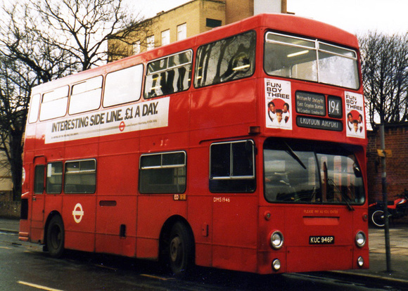 Route 194, London Transport, DMS1946, KUC946P, Croydon