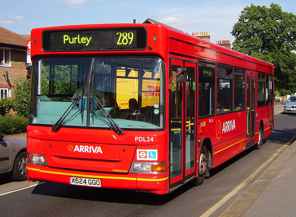 Route 289, Arriva London, PDL24, X524GGO, Croydon
