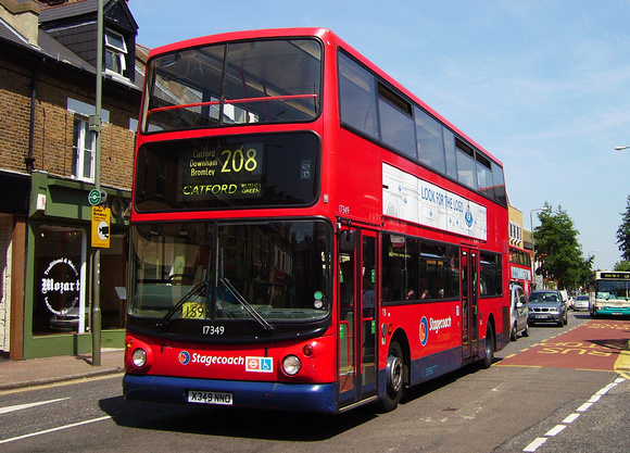 Route 208, Stagecoach London 17349, X349NNO, Bromley