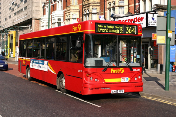 Route 364, First London, DHL511, LK03NFZ, Ilford