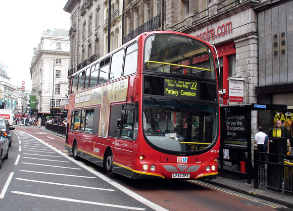 Route 22, London General, WVL56, LF52ZPS, Piccadilly