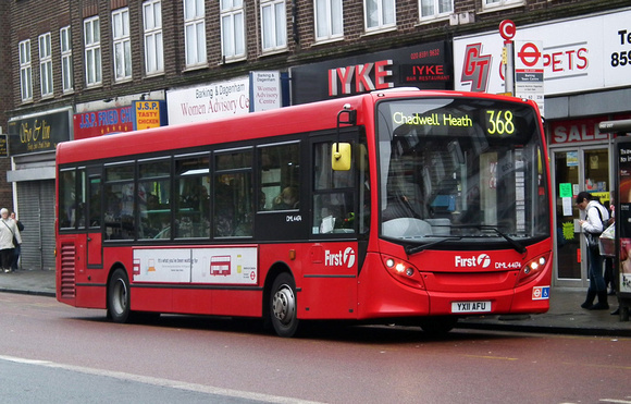Route 368, First London, DML44174, YX11AFU, Barking