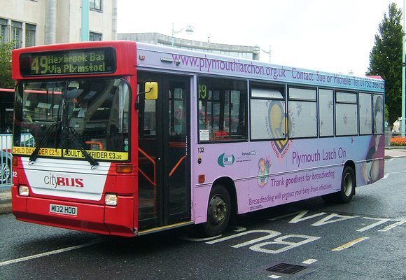 Route 49, Plymouth Citybus 132, M132HOD, Plymouth