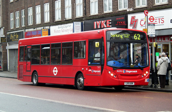 Route 62, Stagecoach London 36293, LX11AXM, Barking