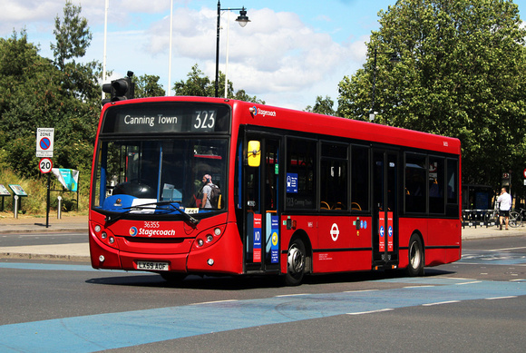 Route 323, Stagecoach London 36355, LX59AOF, Canning Town