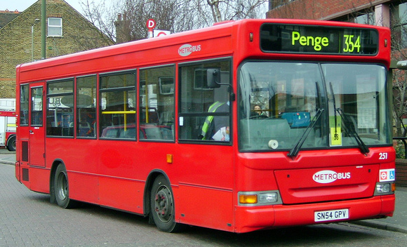 Route 354, Metrobus 251, SN54GPV, Bromley