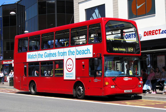 Route 119, Metrobus 431, YV03PZW, Bromley