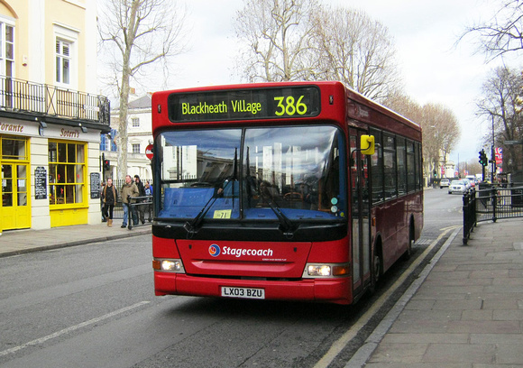 Route 386, Stagecoach London 34386, LX03BZU, Greenwich