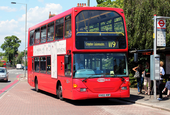 Route 119, Metrobus 447, YV03RBF, Bromley North