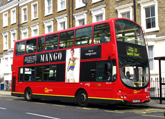 Route 11, Go Ahead London, WVL129, LX53AZA, Fulham