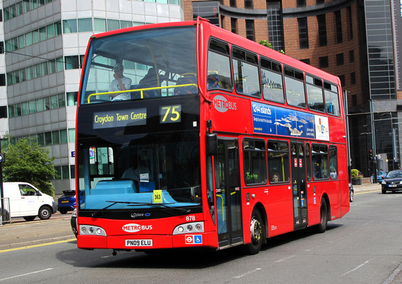 Route 75, Metrobus 878, PN09ELU, Croydon