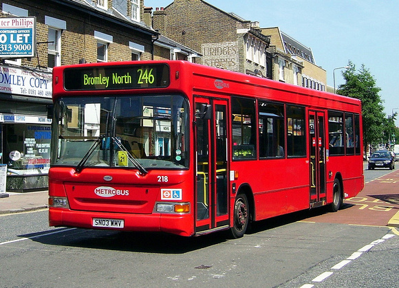 Route 246, Metrobus 218, SN03WMV, Bromley