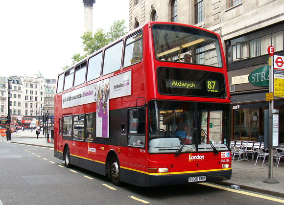 Route 87, London General, PVL196, X596EGK, Charing Cross