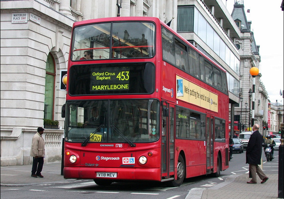 Route 453, Stagecoach London 17118, V118MEV, Pall Mall