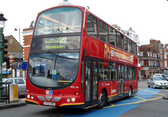 Route 219, London General, WVL84, LF52ZNS, Tooting Broadway