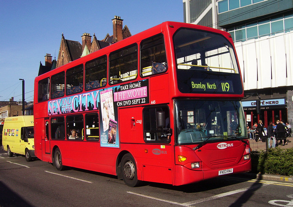 Route 119, Metrobus 445, YV03RAU, Croydon