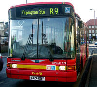 Route R9, First Centrewest, DML41324, V324GBY, Orpington