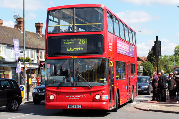 Route 281, London United RATP, TA326, SN03EAG, Fulwell