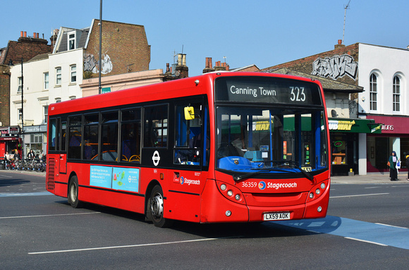 Route 323, Stagecoach London 36359, LX59AOK, Mile End
