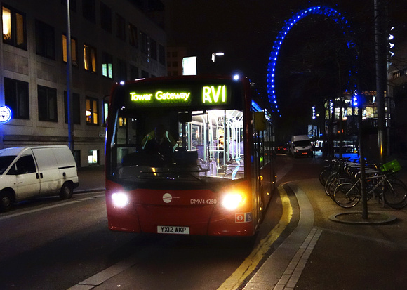 Route RV1, Tower Transit, DMV44250, YX12AKP, Royal Festival Hall