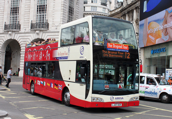 Arriva Sightseeing, VLE614, LJ07XER, Piccadilly Circus