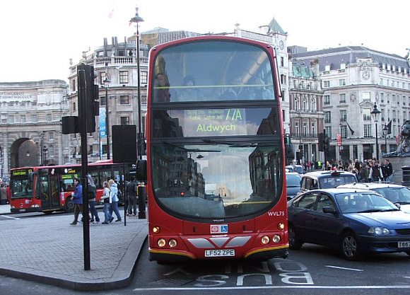 Route 77A, London General, WVL75, LF52ZPE, Trafalgar Square