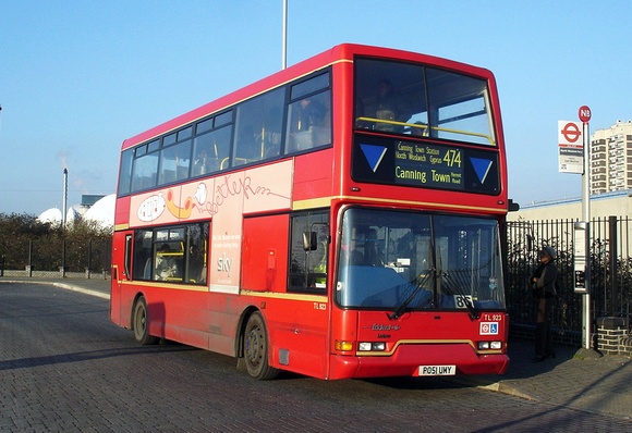 Route 474, Docklands Buses, TL923, PO51UMY, North Woolwich