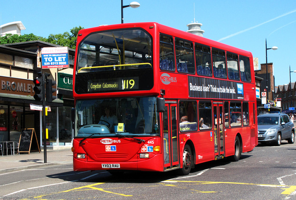 Route 119, Metrobus 445, YV03RAU, Bromley South