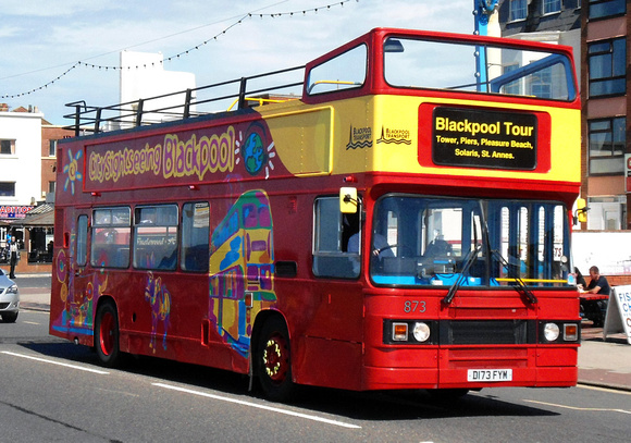 Route Tour, Blackpool Transport 873, D173FYM, Waterloo Road