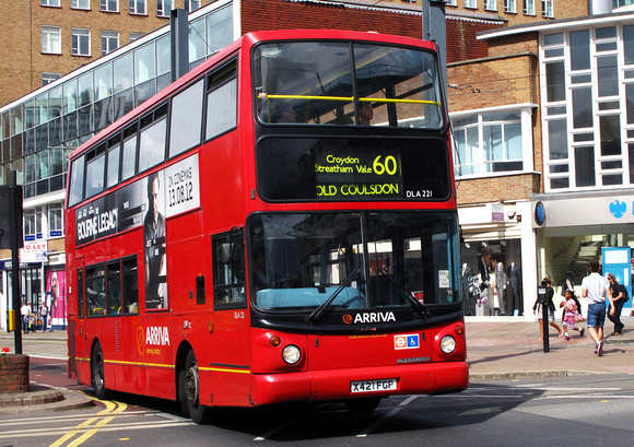 Route 60, Arriva London, DLA221, X421FGP, Croydon