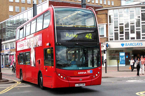 Route 412, Arriva London, T61, LJ08CXR, Croydon