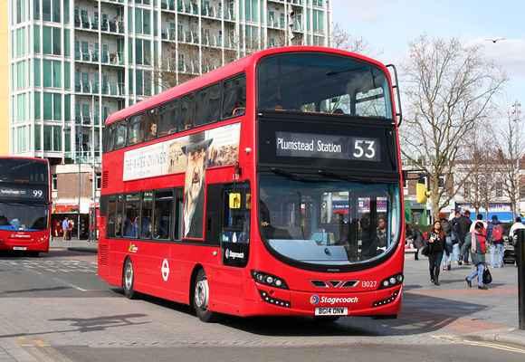 Route 53, Stagecoach London 13027, BG14ONW, Woolwich