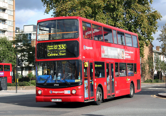 Route 330, Stagecoach London 17944, LX53JYG, Canning Town